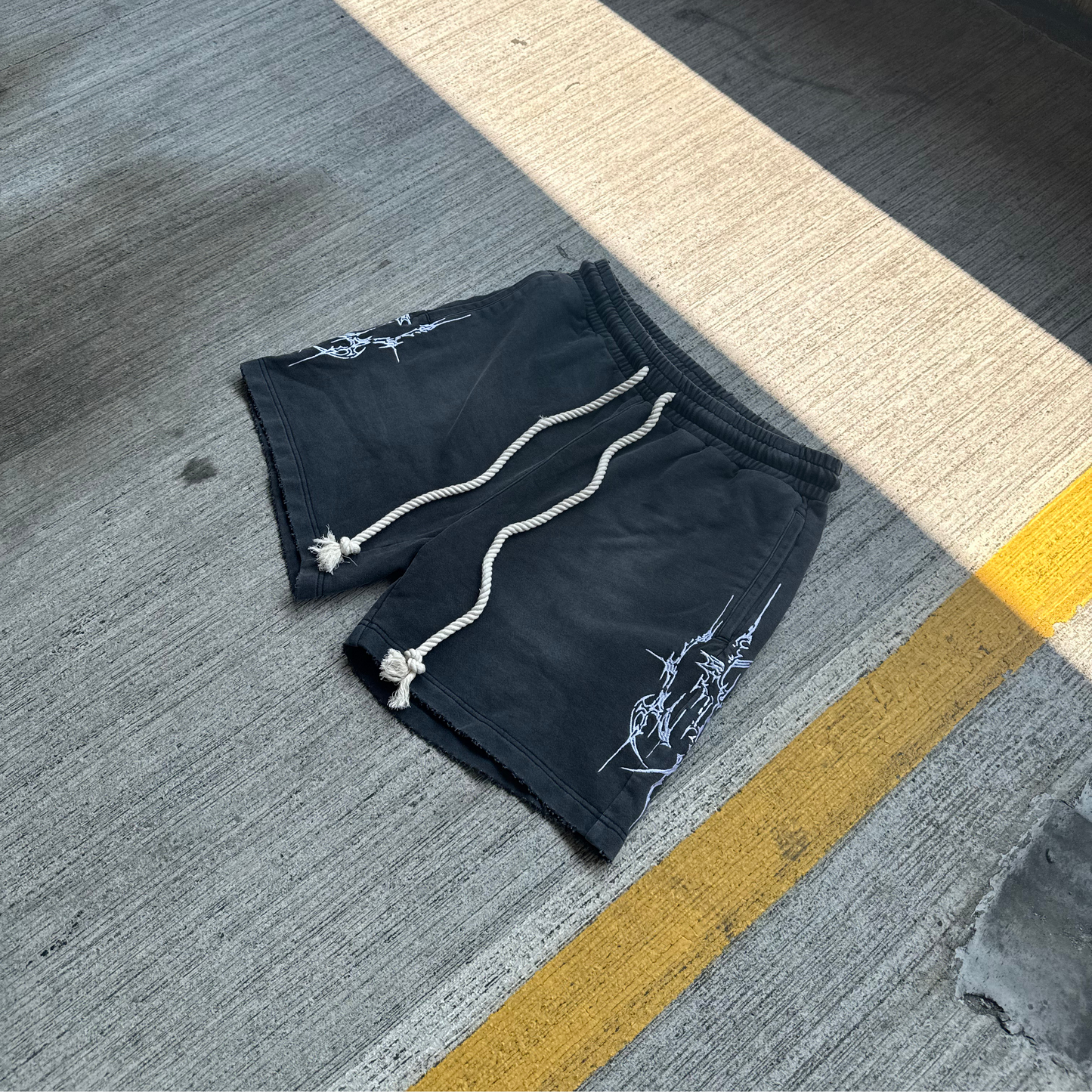 Washed Black 'Veil' Shorts
