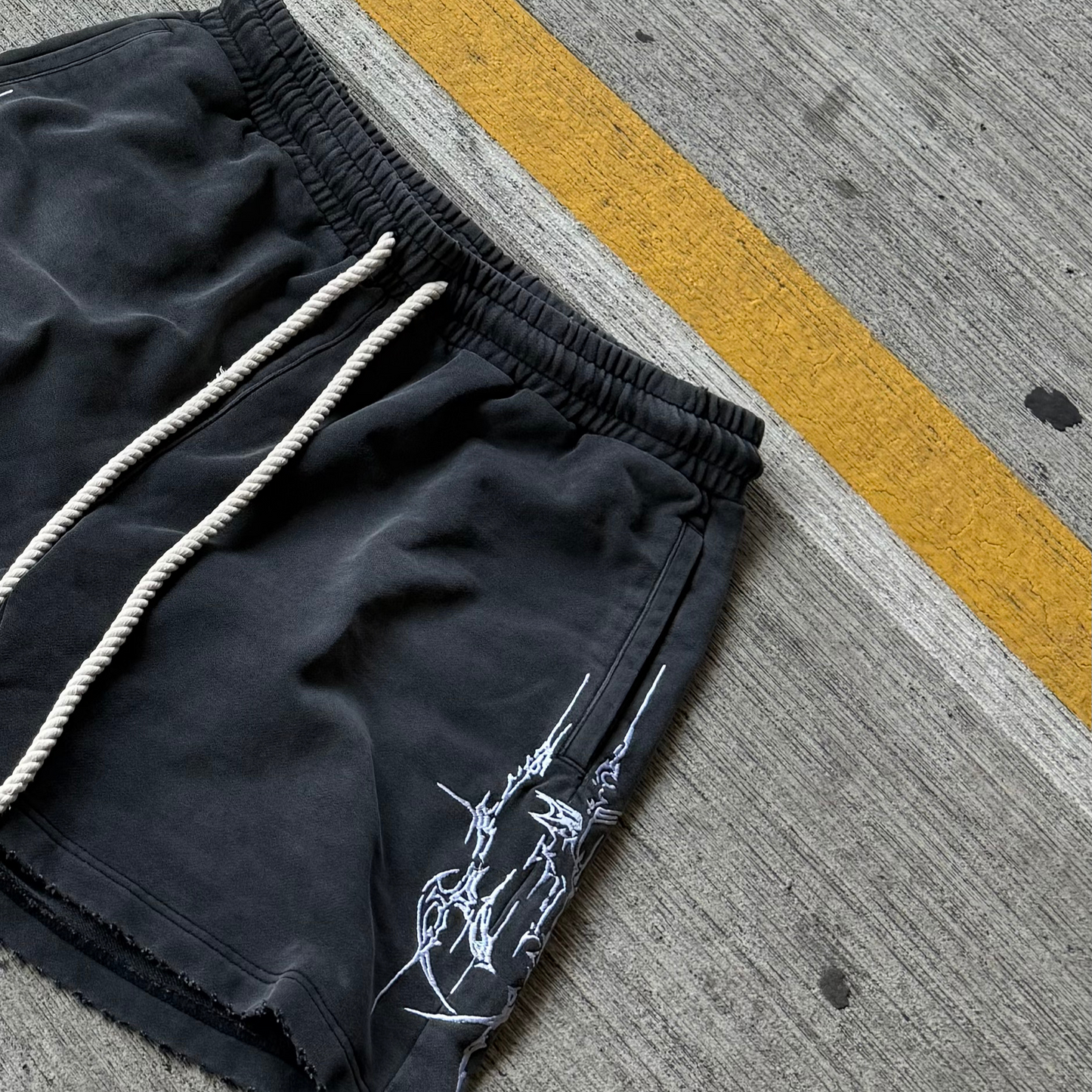 Washed Black 'Veil' Shorts