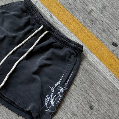 Washed Black 'Veil' Shorts